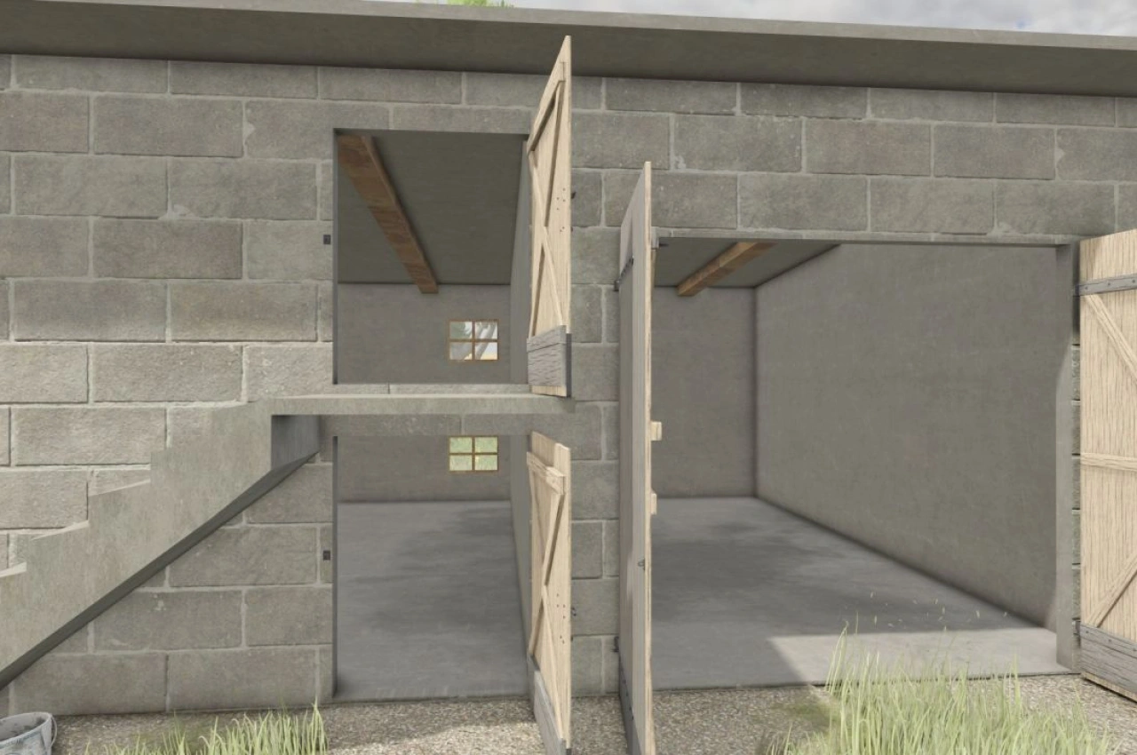 Гараж польського стилю з горищем для Farming Simulator 25