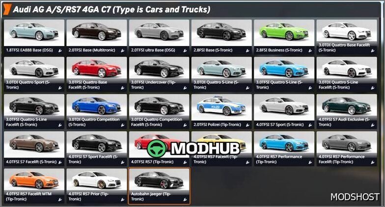 Auto Audi A/ S/ RS7 (4GA C7+C7.5) Sporback für BeamNG.drive