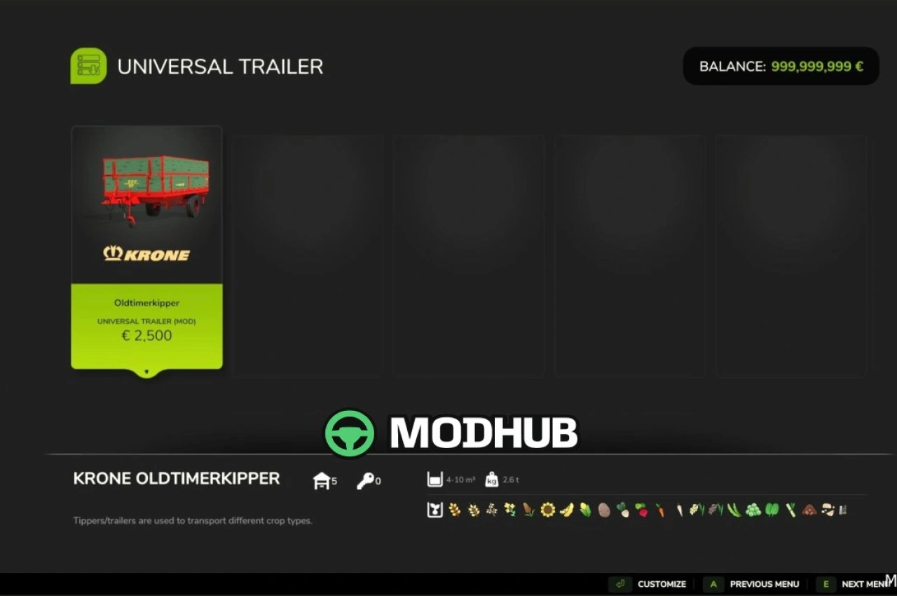 Причіп OLD Universal для Farming Simulator 25