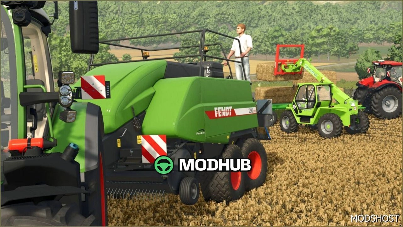 Прес-підбирач Fendt 1290 S XD Procut для Farming Simulator 25
