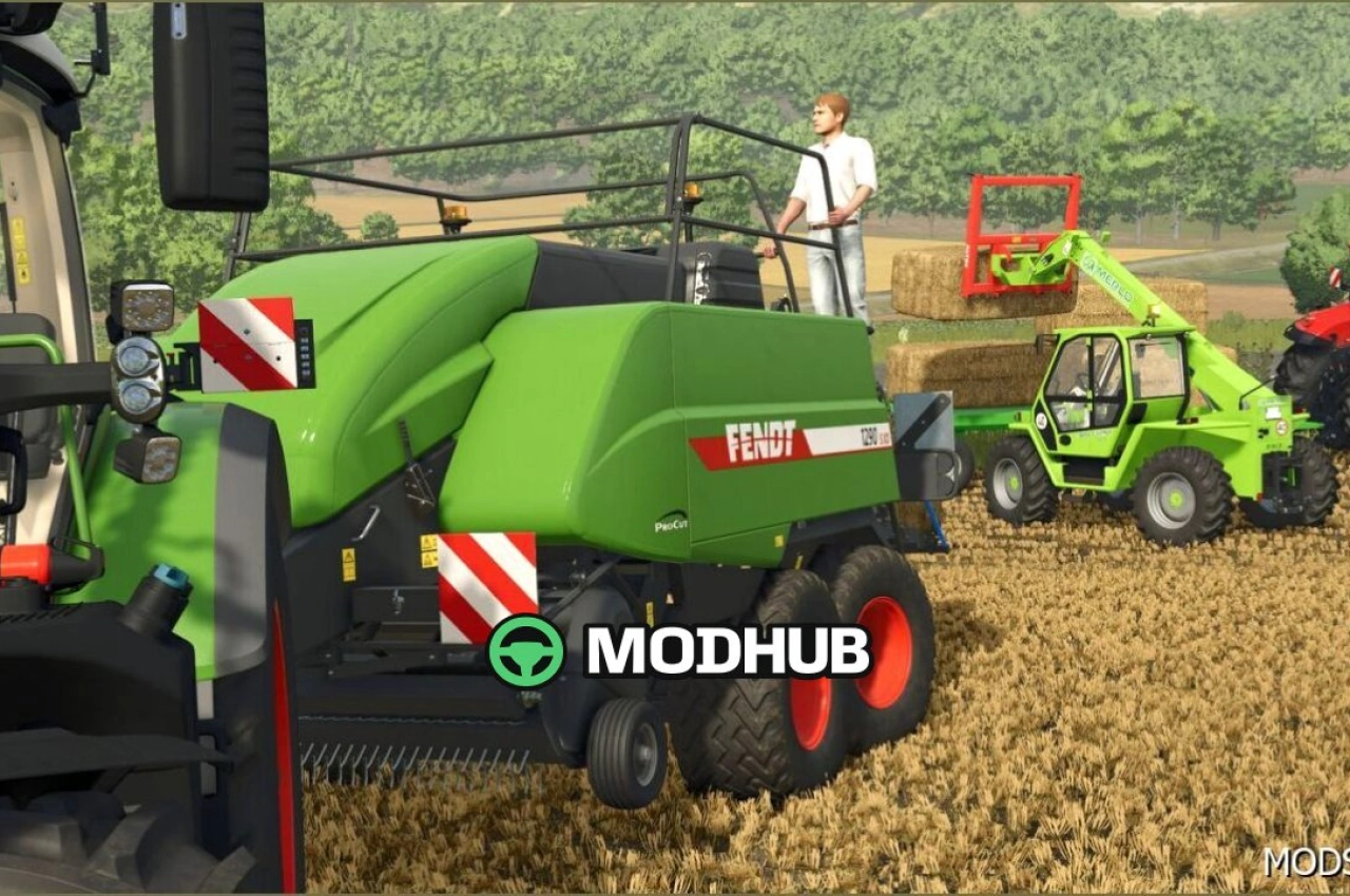 Прес-підбирач Fendt 1290 S XD Procut для Farming Simulator 25