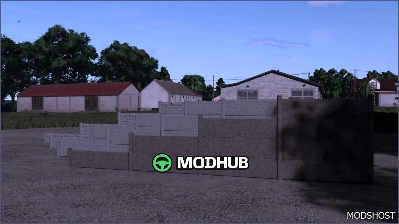 Пакет бетонних огорож для Farming Simulator 25