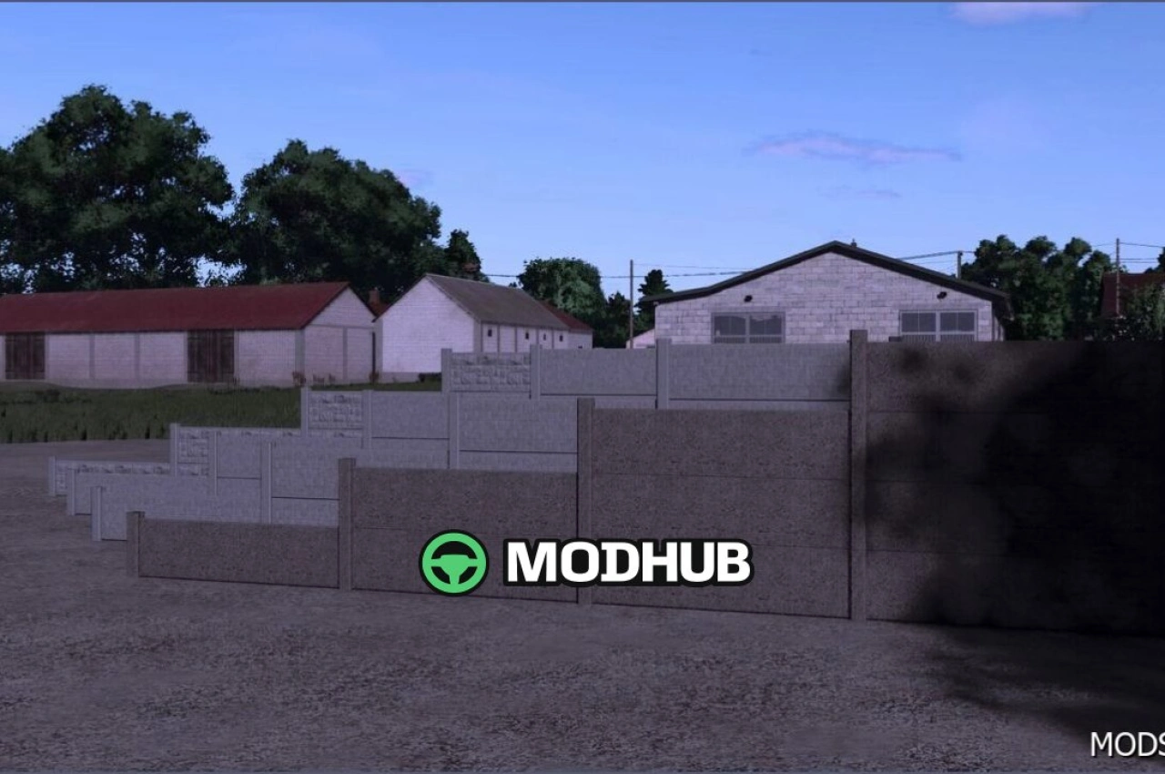 Пакет бетонних огорож для Farming Simulator 25