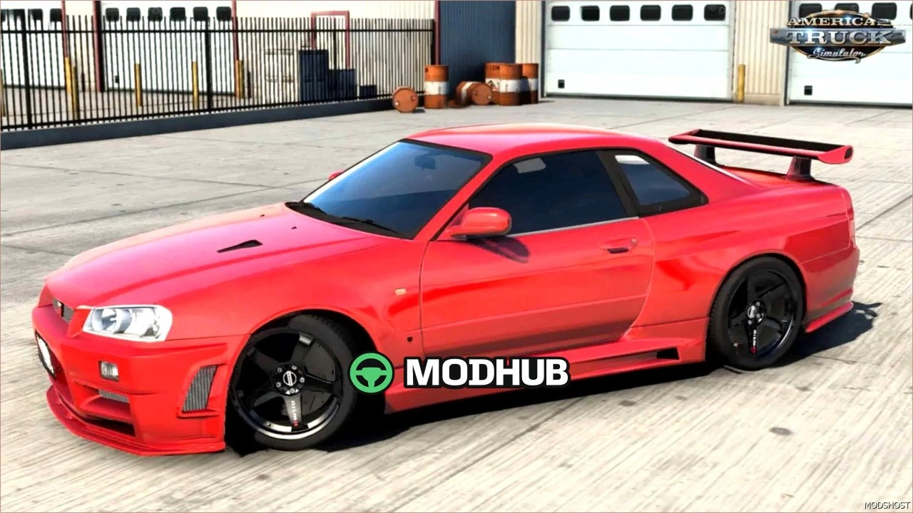 Автомобіль Nissan Skyline GTR R34 + Інтер'єр V3.4 для American Truck Simulator