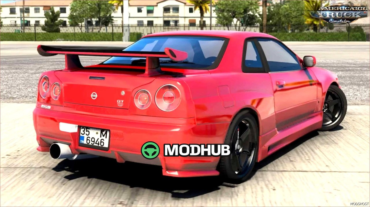 Car Nissan Skyline GTR R34 + Interior V3.4 for American Truck Simulator