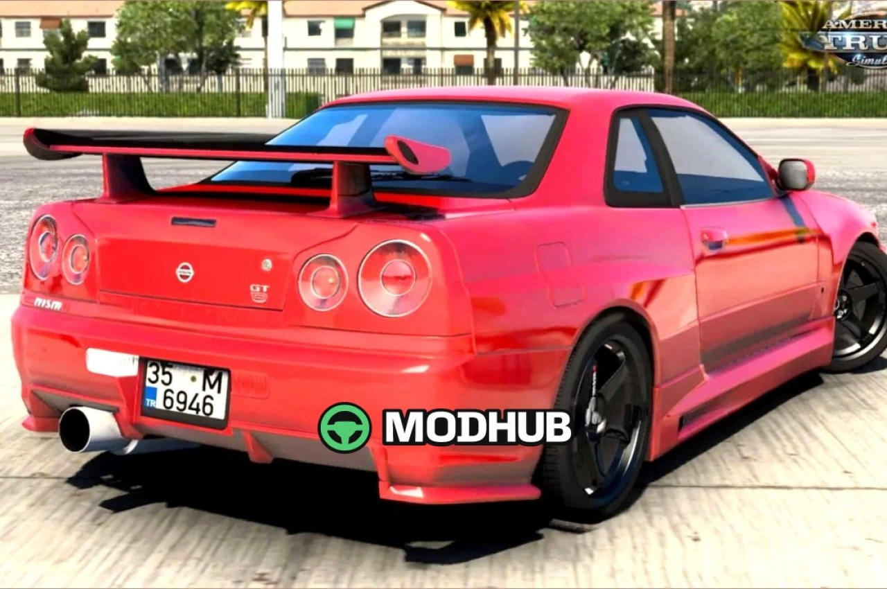 Автомобіль Nissan Skyline GTR R34 + Інтер'єр V3.4 для American Truck Simulator