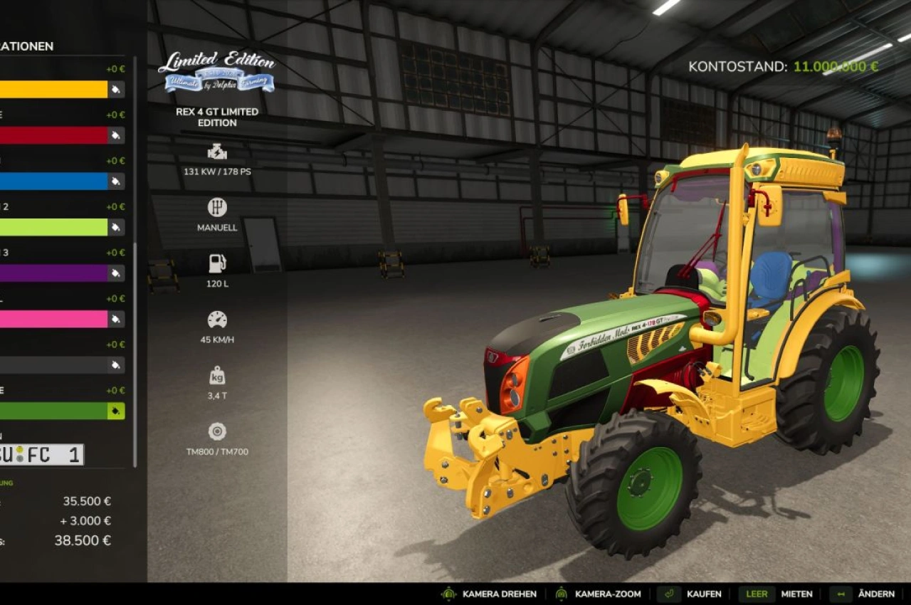 Трактор Landini Rex 4 GT Limited Edition для Farming Simulator 25