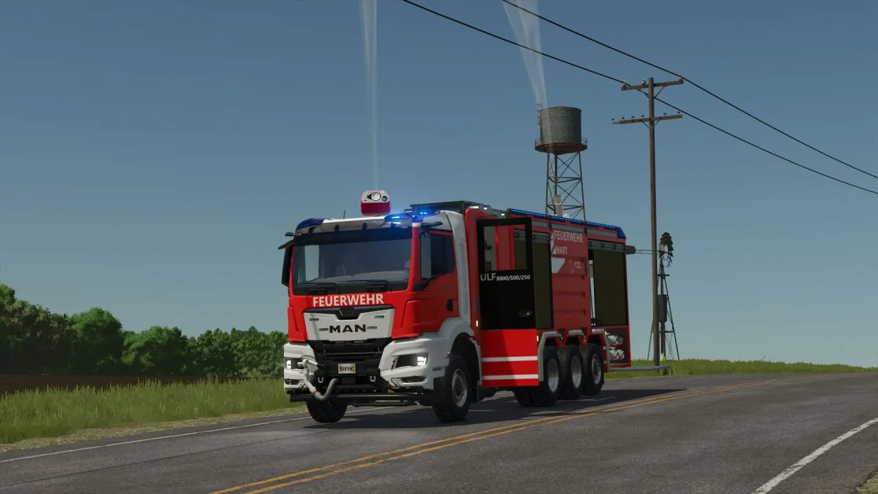 Потужний Пожежний Автомобіль MAN Rosenbauer ULF для Екстрених Місій у FS25