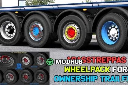 Zestaw kół Abasstreppas do przyczep własnościowych do Euro Truck Simulator 2