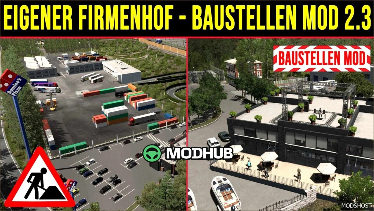 Мапа Baustellen Mod V2.3 для Euro Truck Simulator 2