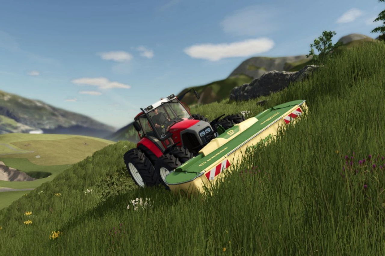 Косарка Krone Easy Cut 320 Highland для Farming Simulator 25