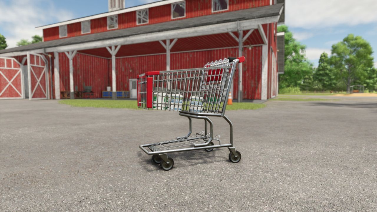 Зручний Візок Shopping Cart для Farming Simulator 25 — Швидке Перевезення Дрібниць на Фермі