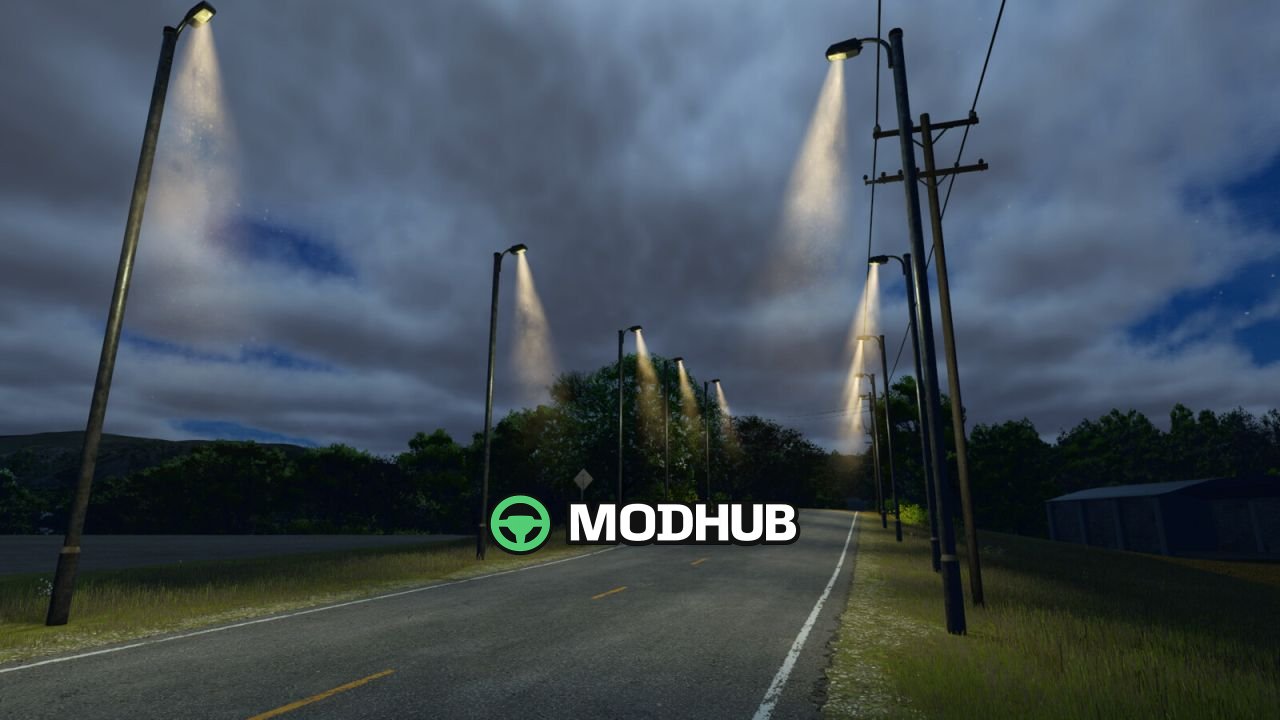 Новий мод Streetlights With Fog — Атмосферні Вуличні Ліхтарі з Туманом для FS25
