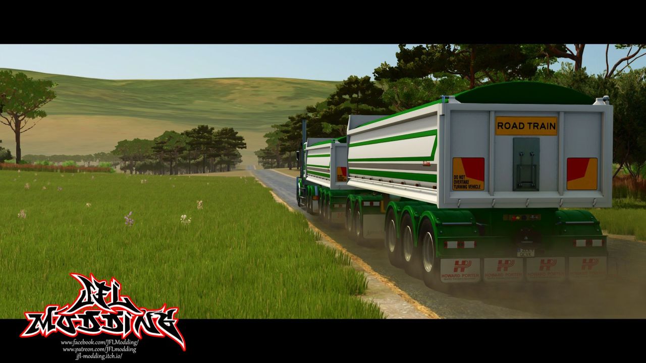 Effiziente Howard Porter Truck Trailers für FS25 — Kipper, Dog Trailer und Road Train