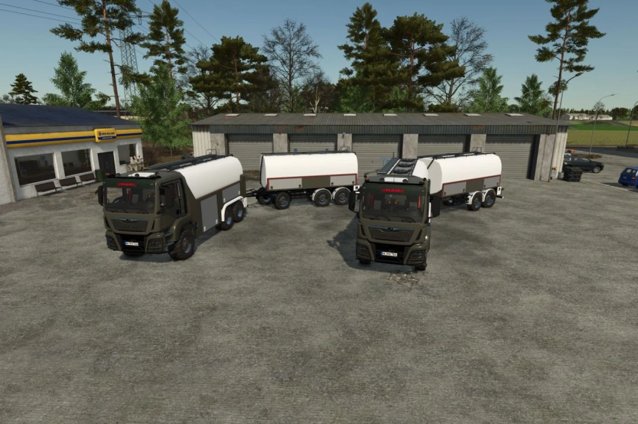 Вантажівка MAN для перевезення молока та причепи для Farming Simulator 25