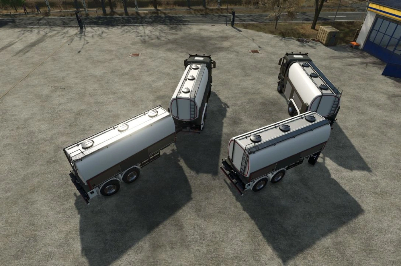 Вантажівка MAN для перевезення молока та причепи для Farming Simulator 25