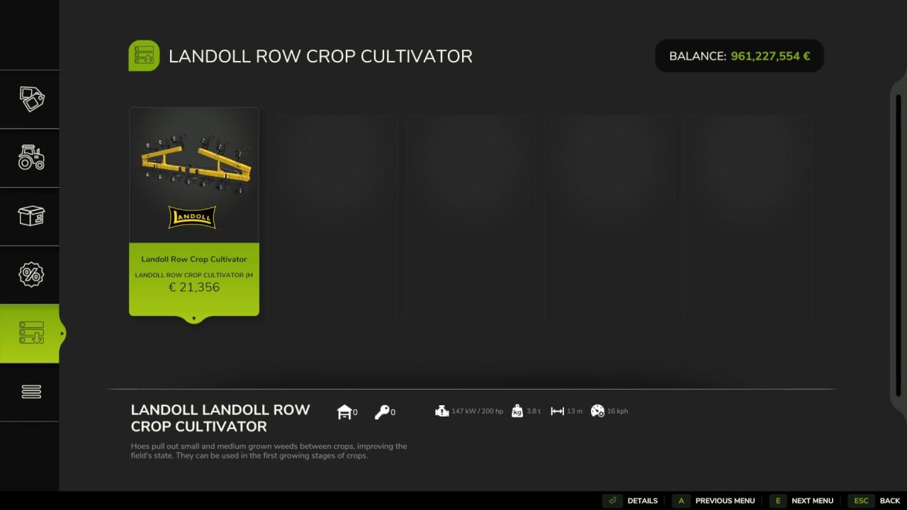 Kultywator Landoll 2000 Row-Crop do Farming Simulator 25