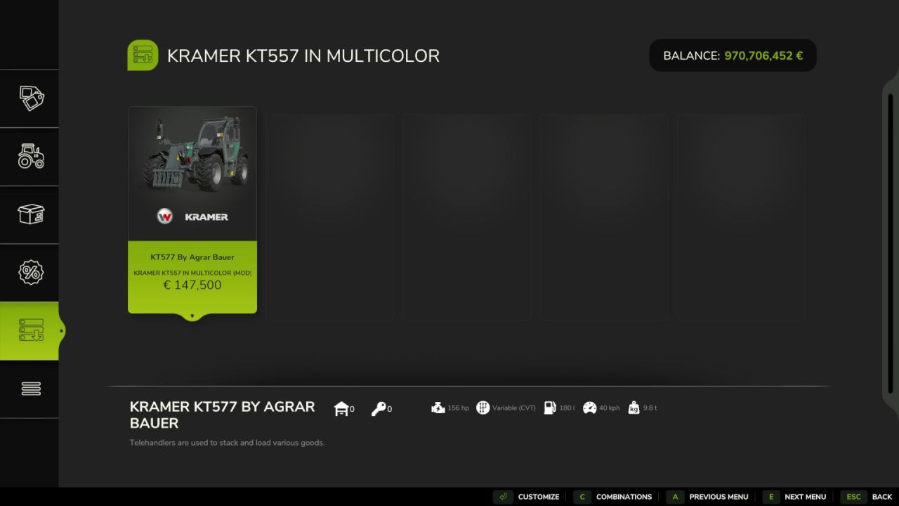 Трактор Kramer KT557 для Farming Simulator 25