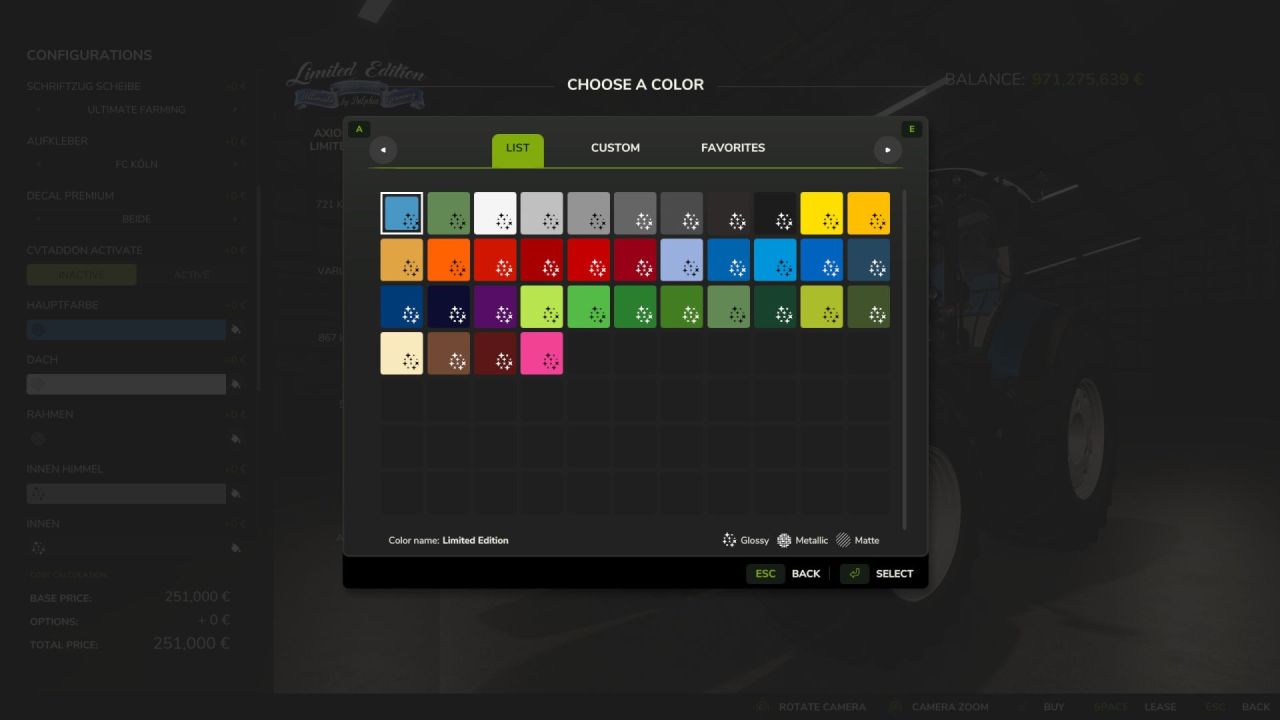 Traktor Axion 980 Limited Edition do Farming Simulator 25