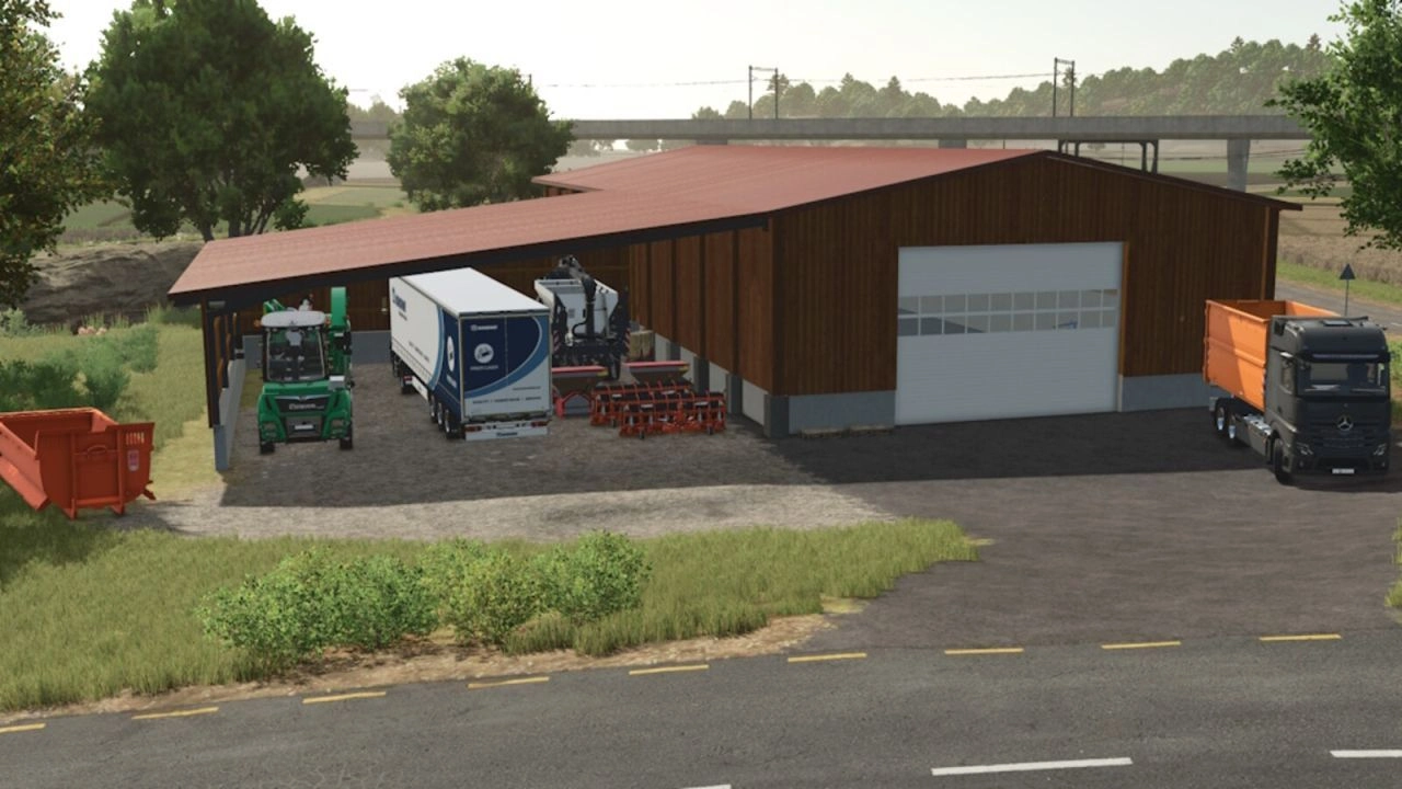 Storage Building Modern Wooden Garage for Farming Simulator 25