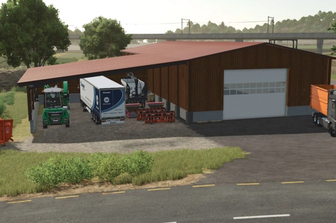 Storage Building Modern Wooden Garage for Farming Simulator 25