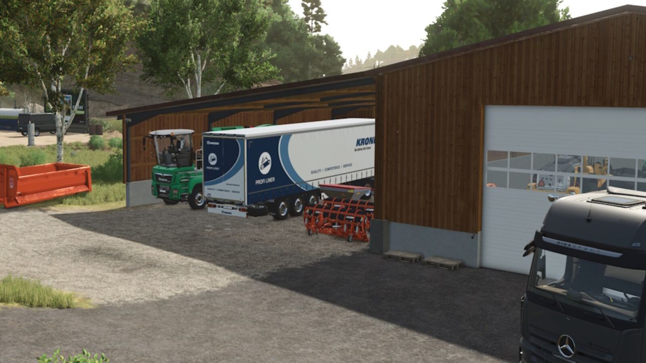 Складське приміщення Modern Wooden Garage для Farming Simulator 25