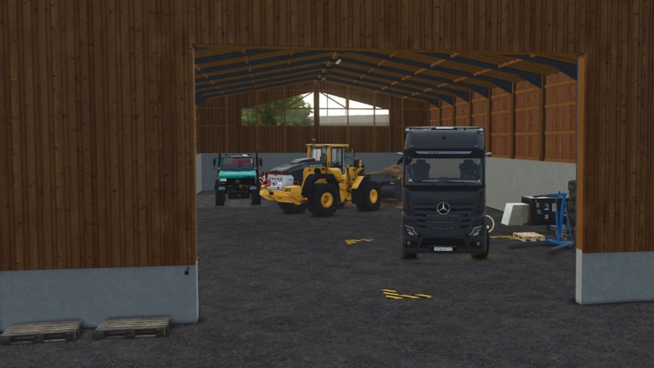 Складське приміщення Modern Wooden Garage для Farming Simulator 25
