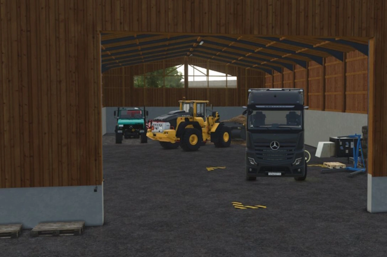 Storage Building Modern Wooden Garage for Farming Simulator 25