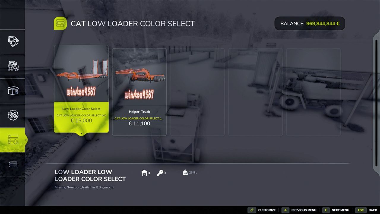 Причіп Caterpillar Lowboy для Farming Simulator 25
