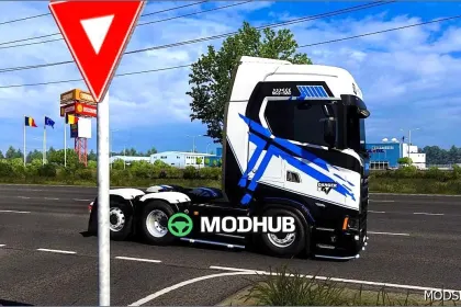 Skórka Scania S Green X Blue Stripes do Euro Truck Simulator 2