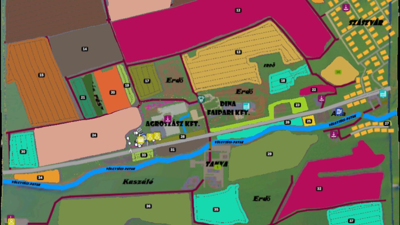 New Hungarian Map Agroszász Map for Farming Simulator 25 — Sheep Hills and 37 Plots