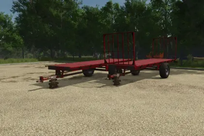 Legendärer Old Flatbed Trailer — Aktualisierter Plattformanhänger mit Beleuchtung und Futteroption — 2