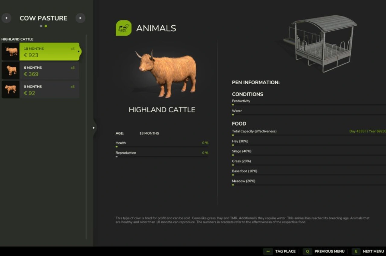 Мод для корму тварин для Farming Simulator 25