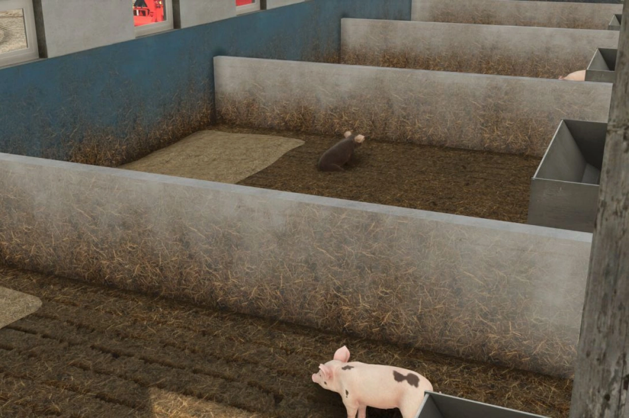 Свинарник сучасного європейського стилю для Farming Simulator 25
