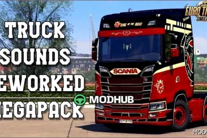 Pakiet dźwięków ciężarówek Reworked Mega Pack 1.58 do Euro Truck Simulator 2