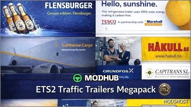 Причепи Traffic Trailers Mega Pack для Euro Truck Simulator 2