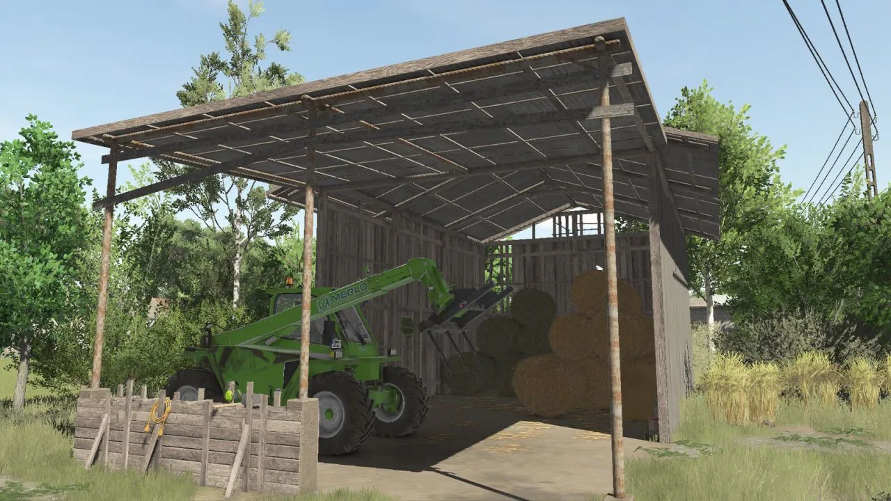 Практичний Bale Shed — Зручний Навіс для Зберігання Тюків у Farming Simulator 25