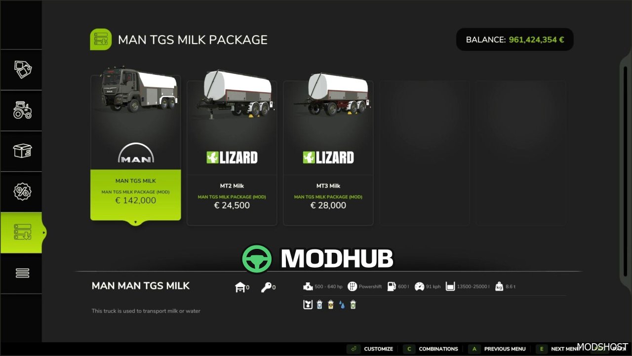 MAN Milchtransport Pack Lkw für Farming Simulator 25