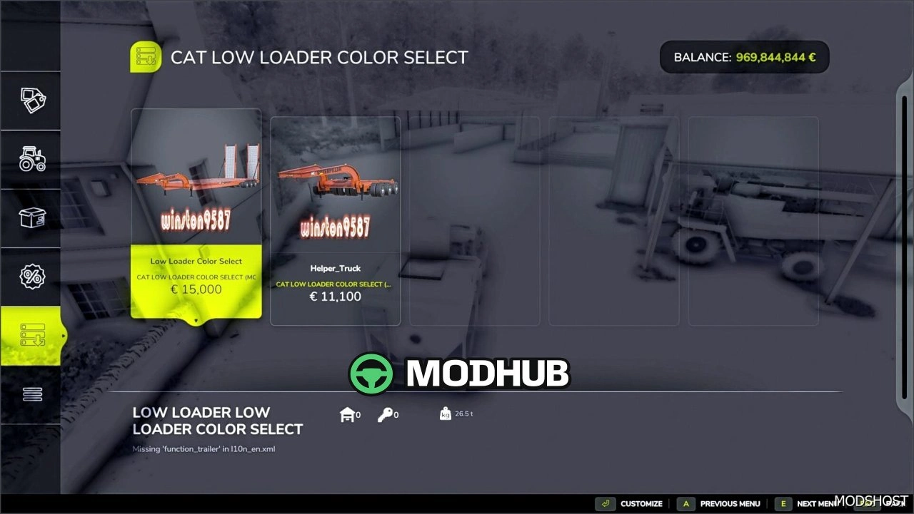 Причеп Cat Lowboy для Farming Simulator 25