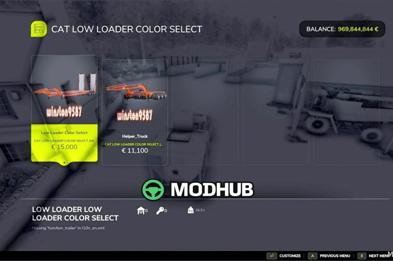 Причеп Cat Lowboy для Farming Simulator 25