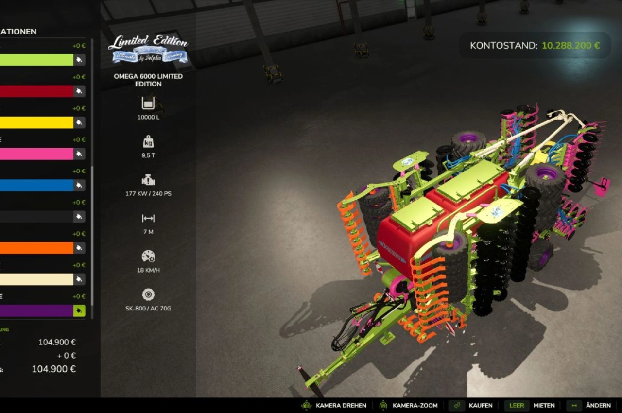 Сівалка Bednar Omega 6000 Limited Edition для Farming Simulator 25