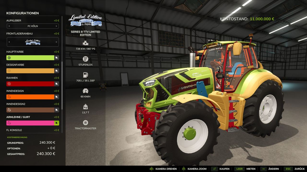 Traktor Deutz Series 8 8980 TTV Limited Edition do Farming Simulator 25