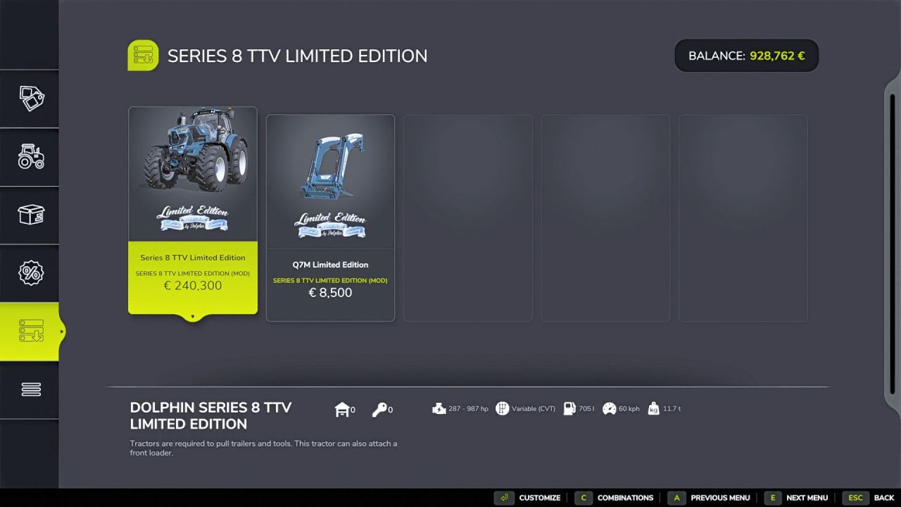 Traktor Deutz Series 8 8980 TTV Limited Edition do Farming Simulator 25