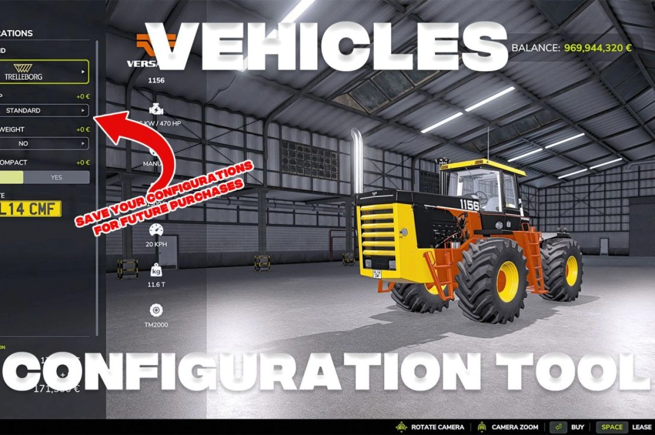 Vehicle Configuration Tool for Farming Simulator 25