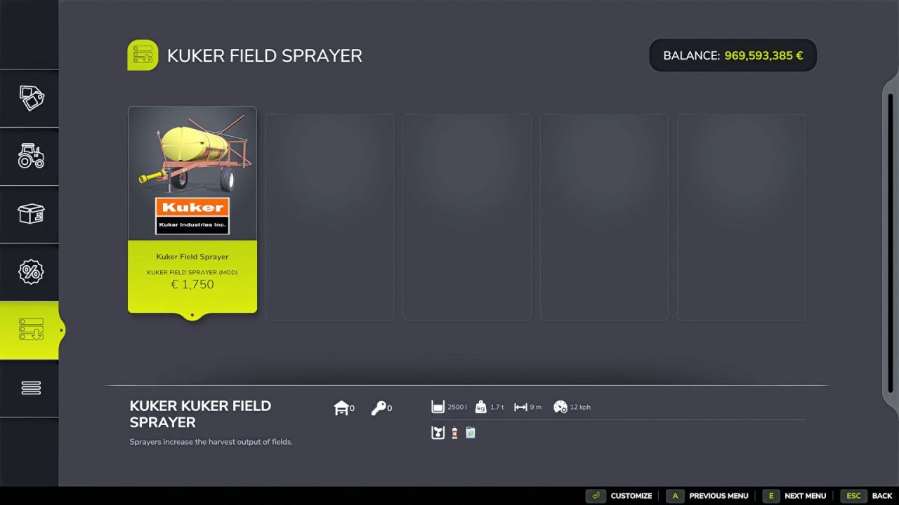 Feldspritze Kuker 300 für Farming Simulator 25