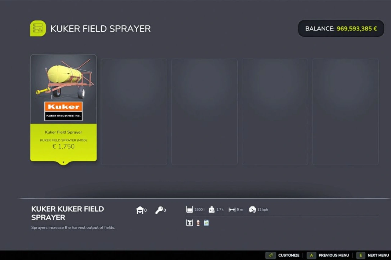 Обприскувач Kuker 300 для Farming Simulator 25