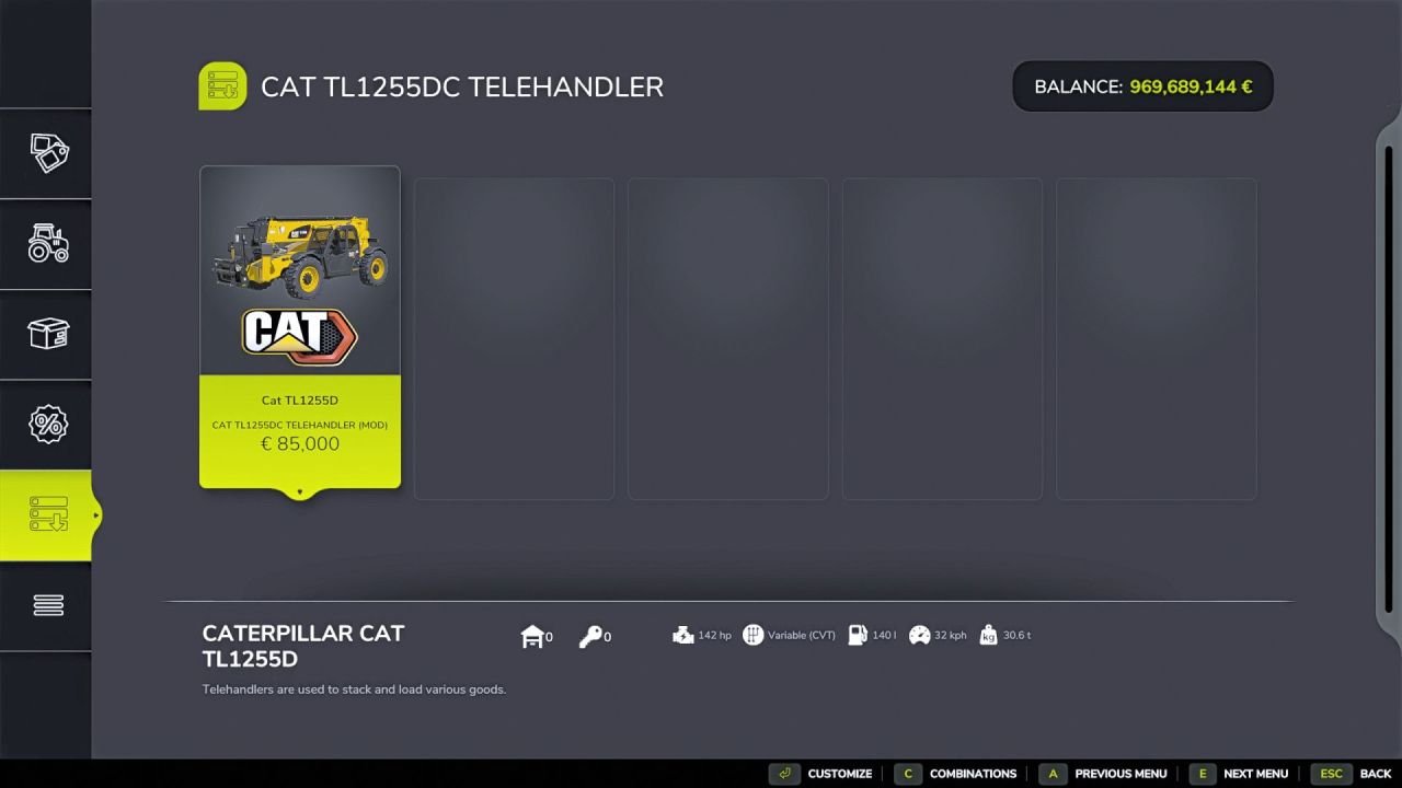 Ładowarka teleskopowa Cat 1255D do Farming Simulator 25