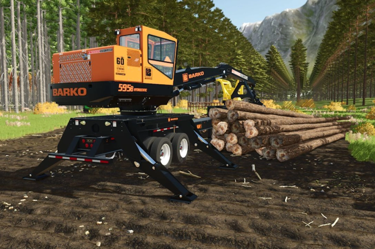 Лісозаготівельний трактор Barko 595B для Farming Simulator 25
