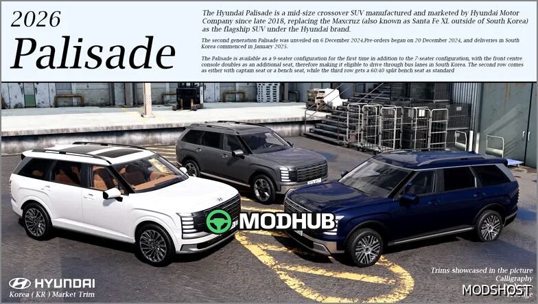 Автомобіль Hyundai Palisade 2026 для BeamNG.drive