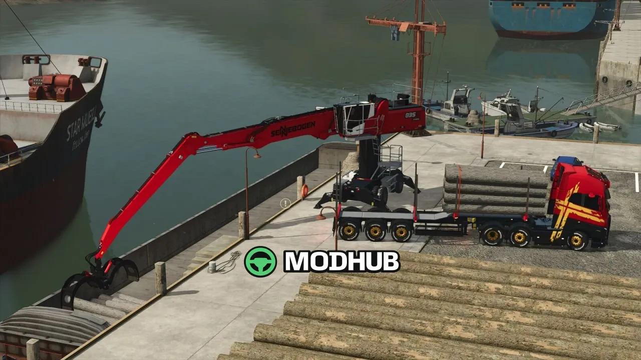 Mod für leistungsstarken Sennebogen 835G Hybrid für FS25 - Neuer Hybrid-Umladegerät